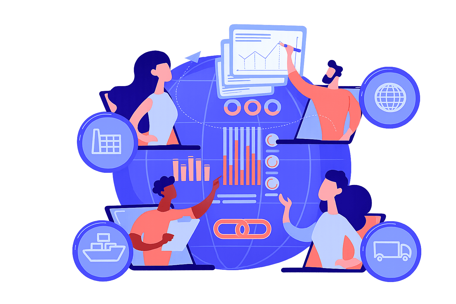 Professional website and automation infrastructure illustration